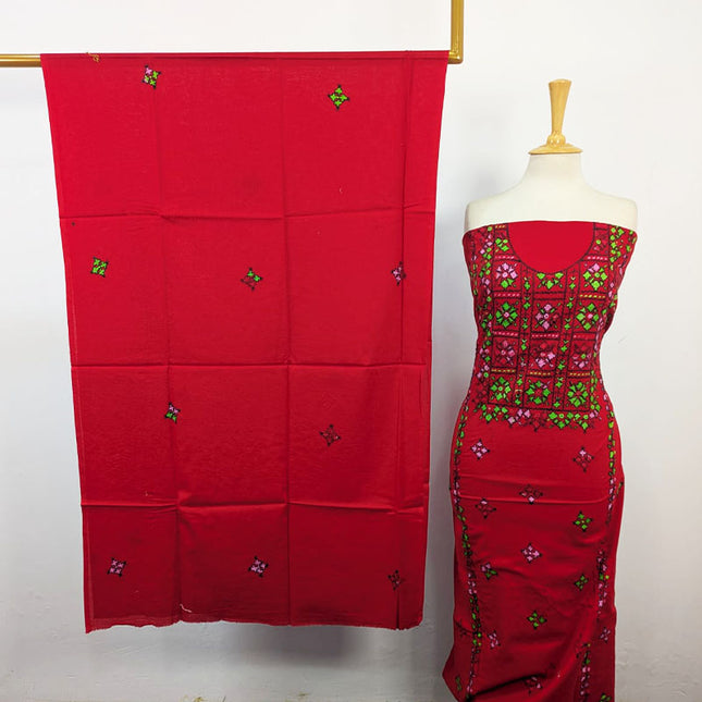 Fancy Lawn with Balochi Pakka Tanka + Mirror Work 3Pc Unstitched