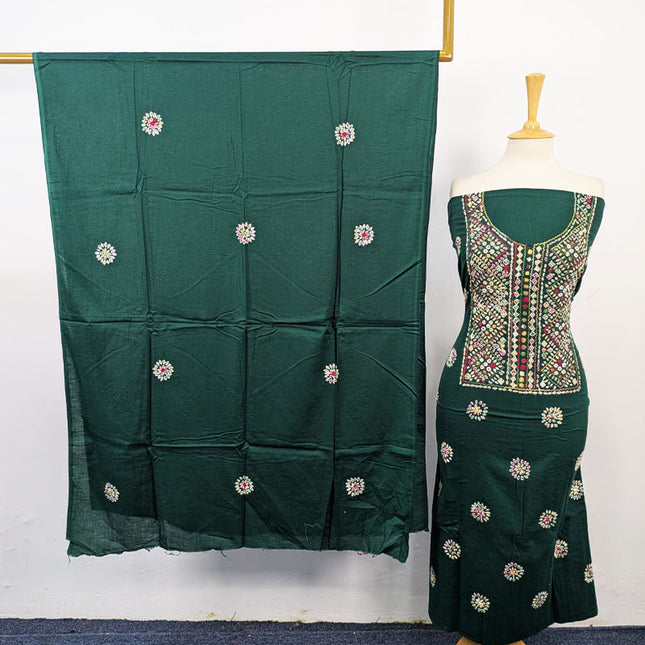 Lawn with Balochi Pakka Tanka + Mirror Work 3Pc Unstitched