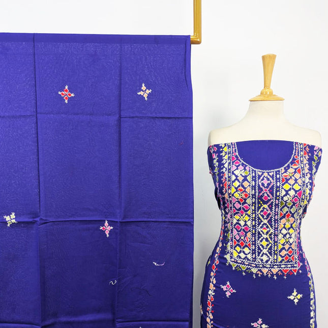 Fancy Lawn with Balochi Pakka Tanka + Mirror Work 3Pc Unstitched