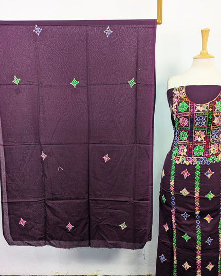 Balochi Pakka Tanka + Mirror Work Lawn 3Pc Unstitched