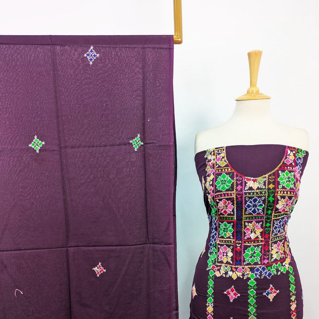 Balochi Pakka Tanka + Mirror Work Lawn 3Pc Unstitched