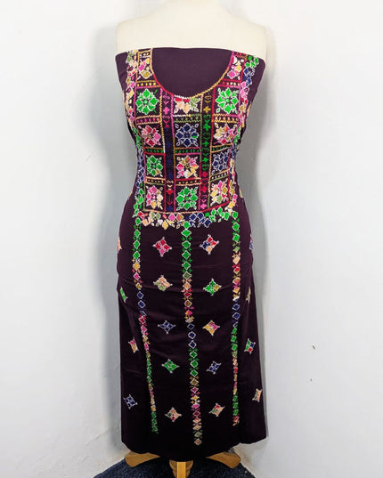 Balochi Pakka Tanka + Mirror Work Lawn 3Pc Unstitched