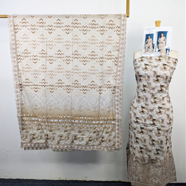 Digital Embroidered Lawn with Voil Dupatta 3Pc - Sobia Waseem (Mehwar 0.1)