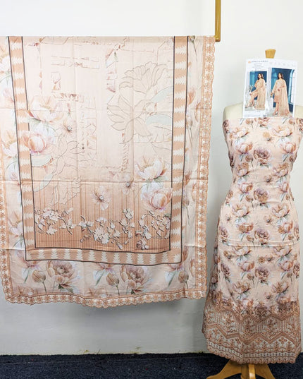 Fancy Digital Embroidered Lawn with Voil Dupatta 3Pc - Sobia Waseem (Mehwar 0.1)