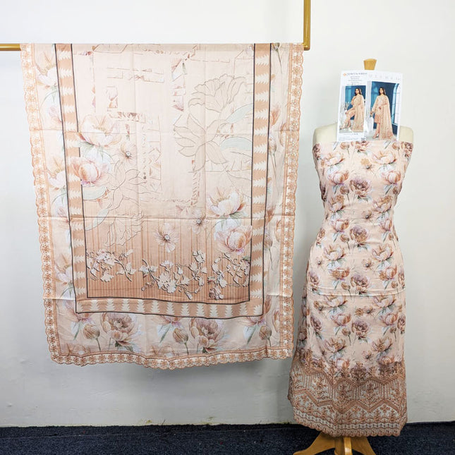 Fancy Digital Embroidered Lawn with Voil Dupatta 3Pc - Sobia Waseem (Mehwar 0.1)