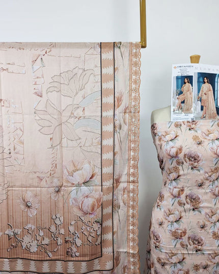 Fancy Digital Embroidered Lawn with Voil Dupatta 3Pc - Sobia Waseem (Mehwar 0.1)