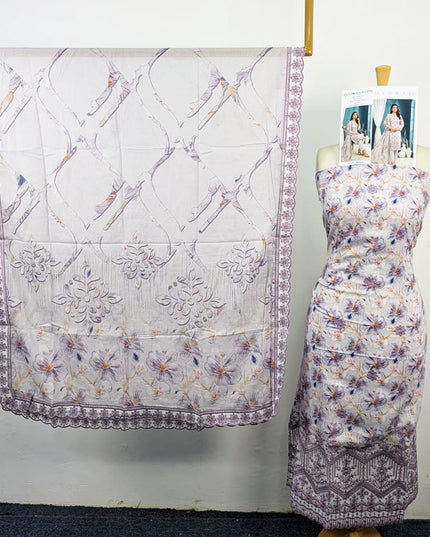 Digital Embroidered Lawn with Voil Dupatta 3Pc - Sobia Waseem (Mehwar 0.1)