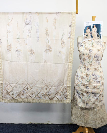 Fancy Digital Embroidered Lawn with Voil Dupatta 3Pc - Sobia Waseem (Mehwar 0.1)