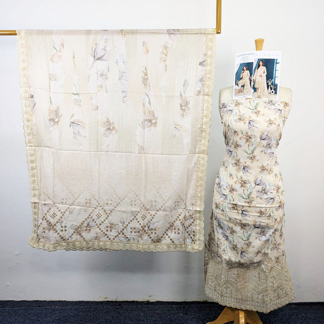 Fancy Digital Embroidered Lawn with Voil Dupatta 3Pc - Sobia Waseem (Mehwar 0.1)