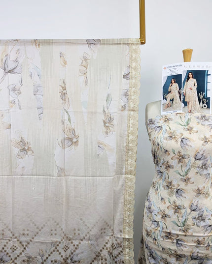 Fancy Digital Embroidered Lawn with Voil Dupatta 3Pc - Sobia Waseem (Mehwar 0.1)