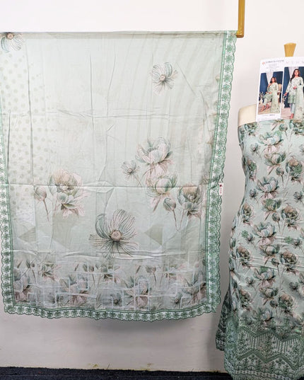 Digital Embroidered Lawn with Voil Dupatta 3Pc - Sobia Waseem (Mehwar 0.1)