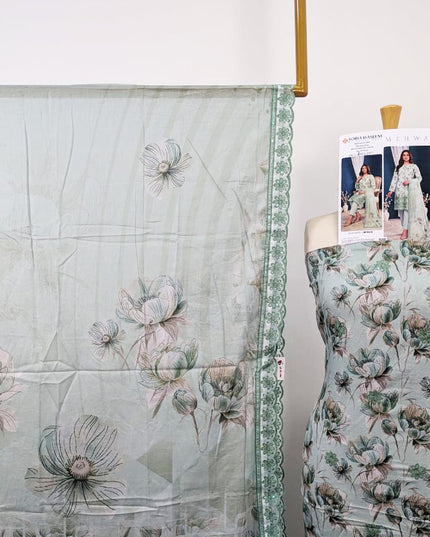 Digital Embroidered Lawn with Voil Dupatta 3Pc - Sobia Waseem (Mehwar 0.1)