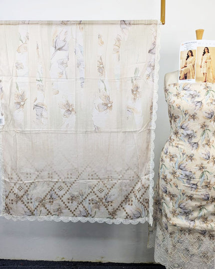 Fancy Digital Embroidered Lawn with Voil Dupatta 3Pc - Sobia Waseem (Mehwar 0.1)