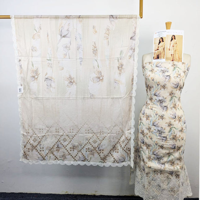 Fancy Digital Embroidered Lawn with Voil Dupatta 3Pc - Sobia Waseem (Mehwar 0.1)