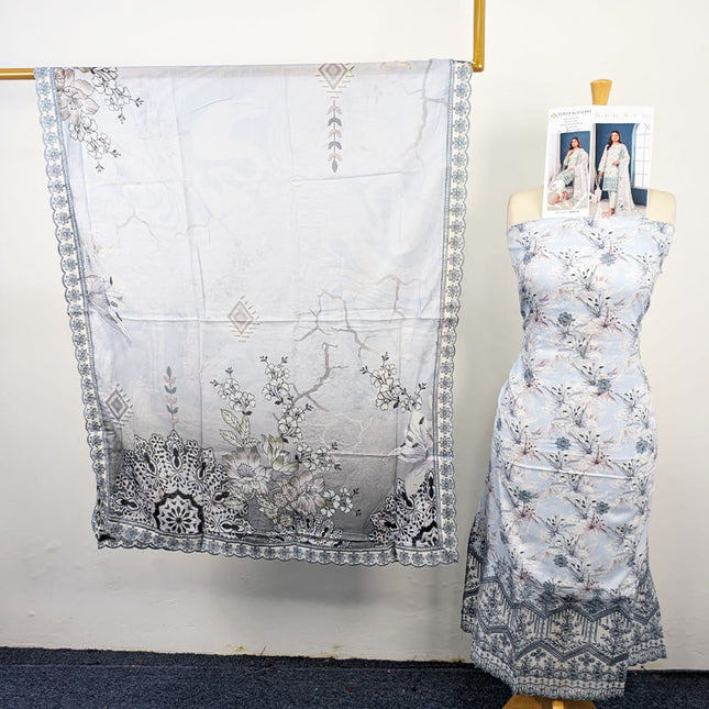 Fancy Digital Embroidered Lawn with Voil Dupatta 3Pc - Sobia Waseem (Mehwar 0.1)