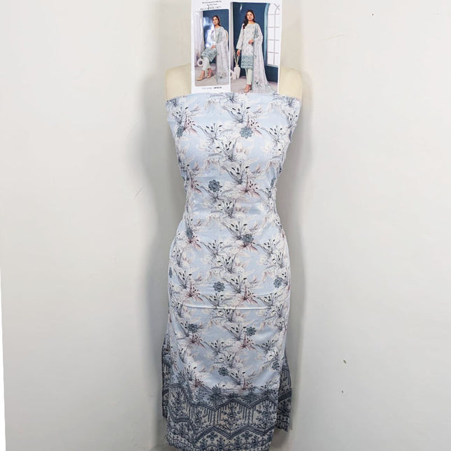 Fancy Digital Embroidered Lawn with Voil Dupatta 3Pc - Sobia Waseem (Mehwar 0.1)