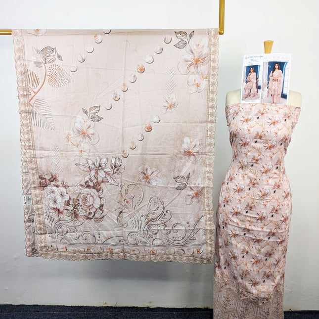 Digital Embroidered Lawn with Voil Dupatta 3Pc - Sobia Waseem (Mehwar 0.1)