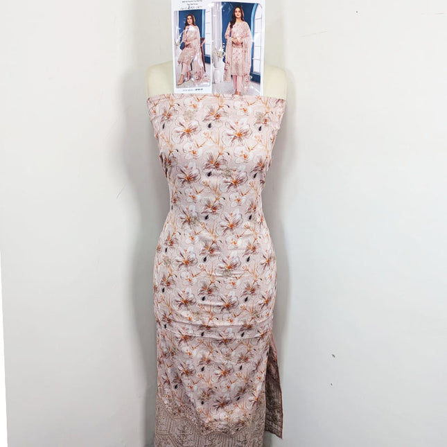 Digital Embroidered Lawn with Voil Dupatta 3Pc - Sobia Waseem (Mehwar 0.1)