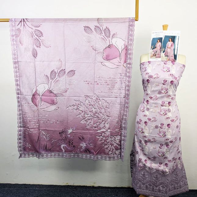 Digital Embroidered Lawn with Voil Dupatta 3Pc - Sobia Waseem (Mehwar 0.1)