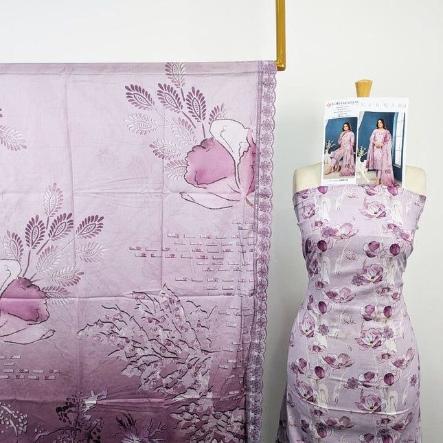 Digital Embroidered Lawn with Voil Dupatta 3Pc - Sobia Waseem (Mehwar 0.1)