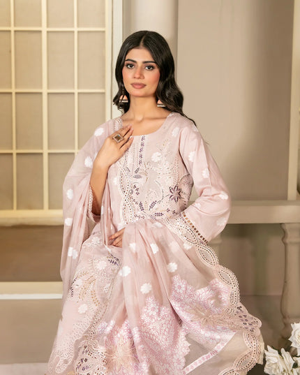 Fancy Embroidered Banarsi Broshia Lawn 3Pc - Tawakkal 2026