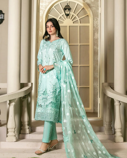 Fancy Embroidered Banarsi Broshia Lawn 3Pc - Tawakkal 2026