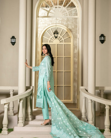 Fancy Embroidered Banarsi Broshia Lawn 3Pc - Tawakkal 2026