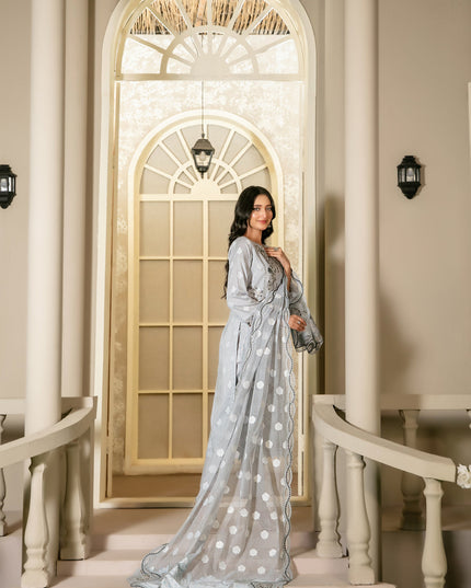 Fancy Embroidered Banarsi Broshia Lawn 3Pc - Tawakkal 2026