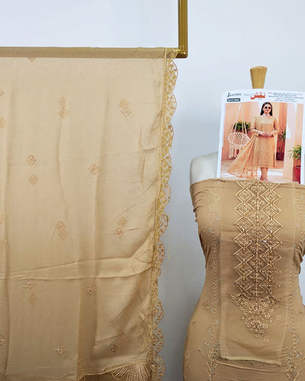 Exclusive Sequence Embroidered Dyed Lawn 3Pc Unstitched - Jazmin