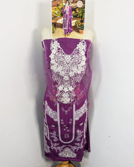 Fancy Sequence Embroidered Dyed Lawn 3Pc Unstitched - Jazmin