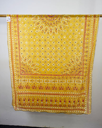 Fancy Chiffon with Chunnri, Mirror & Sitara Work Dupatta