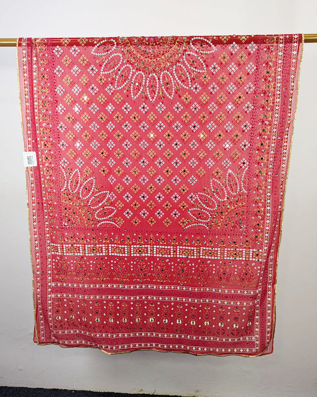 Fancy Chiffon with Chunnri, Mirror & Sitara Work Dupatta