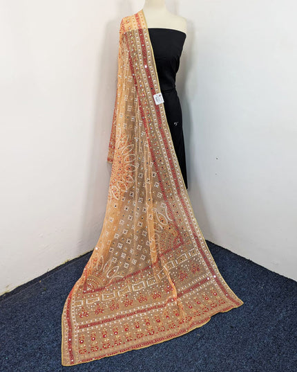 Fancy Chiffon with Chunnri, Mirror & Sitara Work Dupatta