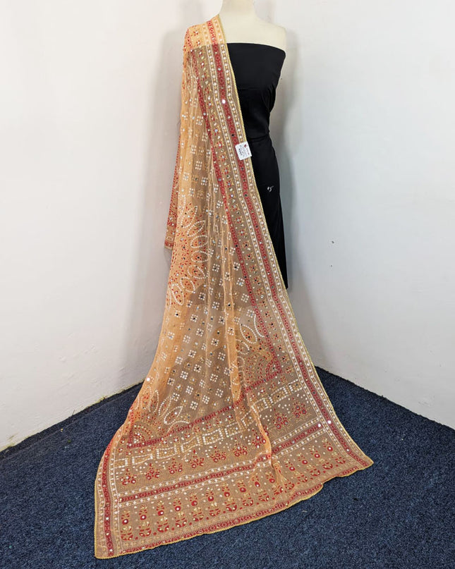 Fancy Chiffon with Chunnri, Mirror & Sitara Work Dupatta