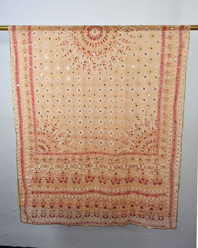 Fancy Chiffon with Chunnri, Mirror & Sitara Work Dupatta