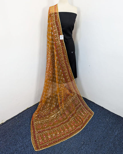 Fancy Chiffon with Chunnri, Mirror & Sitara Work Dupatta