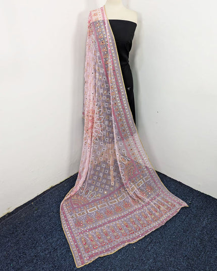Fancy Chiffon with Chunnri, Mirror & Sitara Work Dupatta
