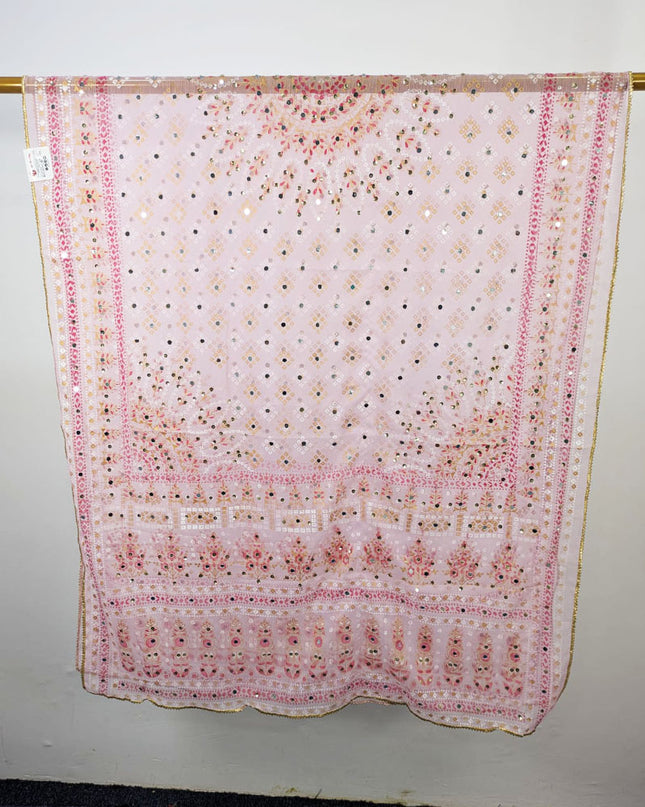 Fancy Chiffon with Chunnri, Mirror & Sitara Work Dupatta