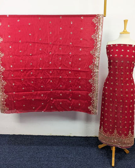 Fancy Silk with Cut Dana Work 2PC Unstitched