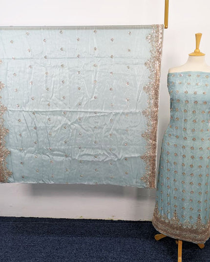 Fancy Silk with Cut Dana Work 2PC Unstitched