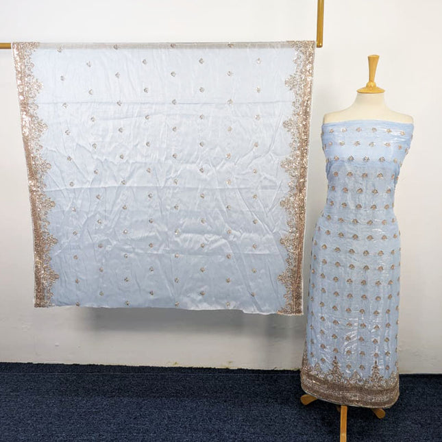 Fancy Silk with Cut Dana Work 2PC Unstitched