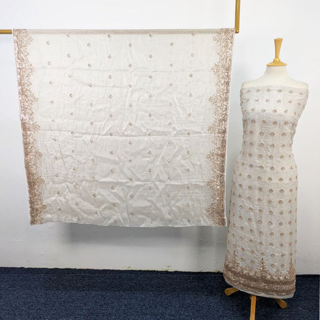 Fancy Silk with Cut Dana Work 2PC Unstitched