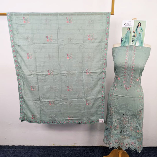 Fancy Embroidered Lawn with Chiffon Dupatta 3Pc - Sobia Waseem (Anaysha)