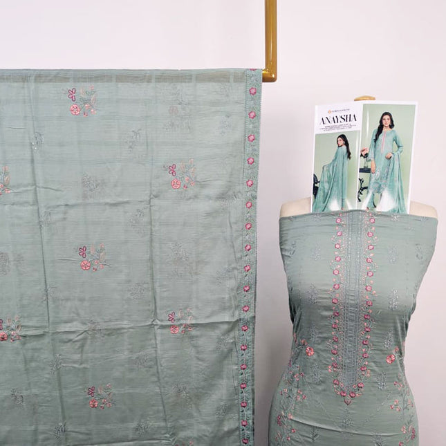 Fancy Embroidered Lawn with Chiffon Dupatta 3Pc - Sobia Waseem (Anaysha)