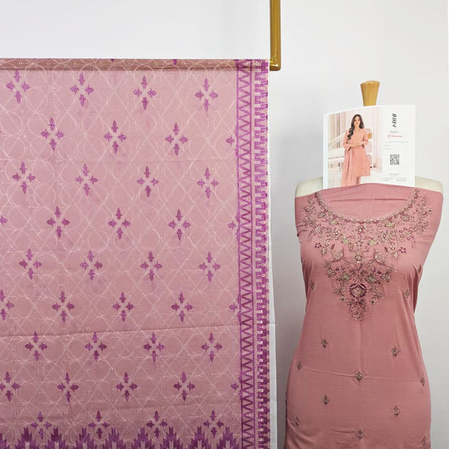 Embroidered Bana Dora Lawn 3Pc Unstitched - Rangon (Masooma)