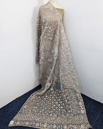 Handmade Full Jaal Gotta Work Organza Dupatta (Dyeable in All Colors)
