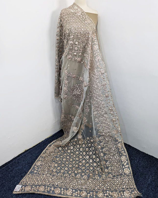 Handmade Full Jaal Gotta Work Organza Dupatta (Dyeable in All Colors)