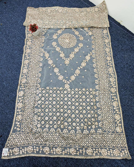 Handmade Full Jaal Gotta Work Organza Dupatta (Dyeable in All Colors)