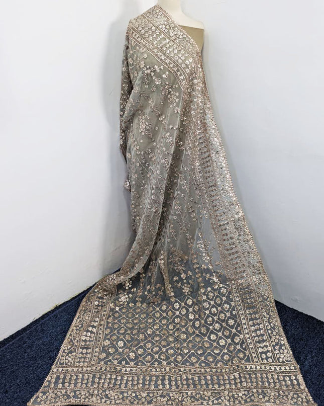 Dyeable Organza with Handmade Full Jaal Gotta Work Dupatta