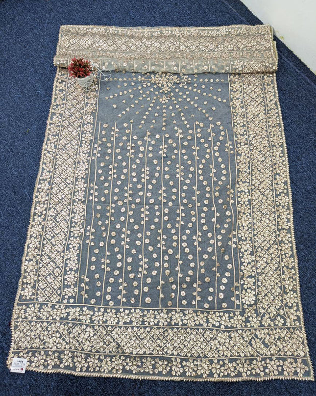 Fancy Organza with Handmade Full Jaal Gotta Work Dupatta (Dyeable)